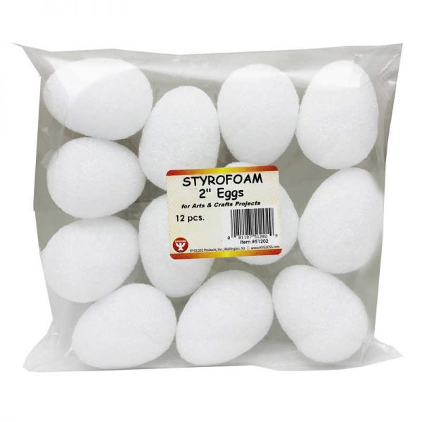Hygloss® Styrofoam™, 2" Eggs, Pack of 12