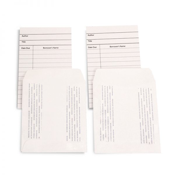 Hygloss Library Cards & Self-Adhesive Pockets Combo, White, 30 Each/60 Pieces
