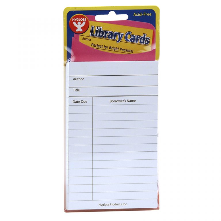 Hygloss® Bright Library Cards, White, Pack of 50