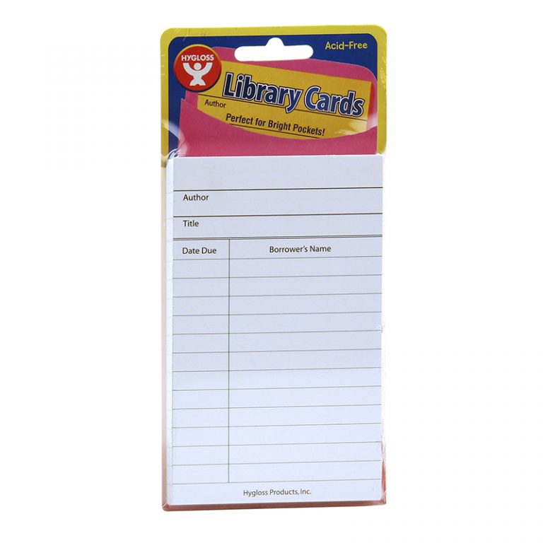 Hygloss® Bright Library Cards, White, 500 count