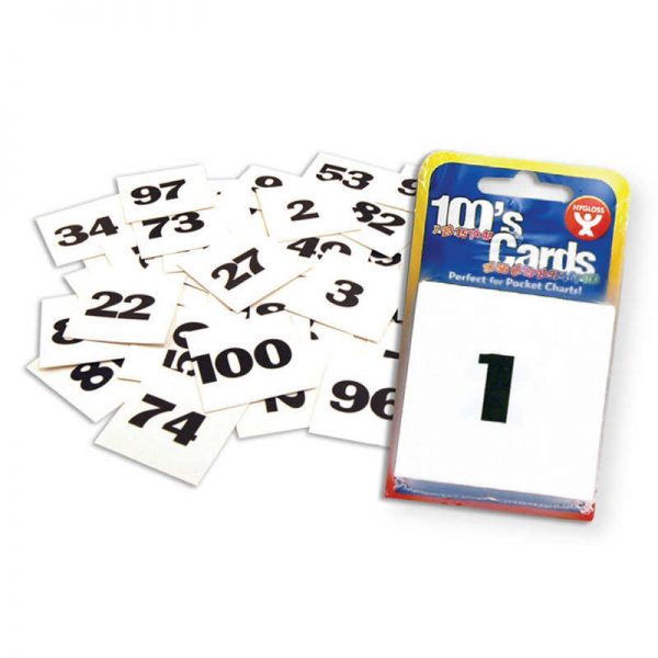 Hygloss® 100s Cards, Numbered 1-100, 2" x 2"