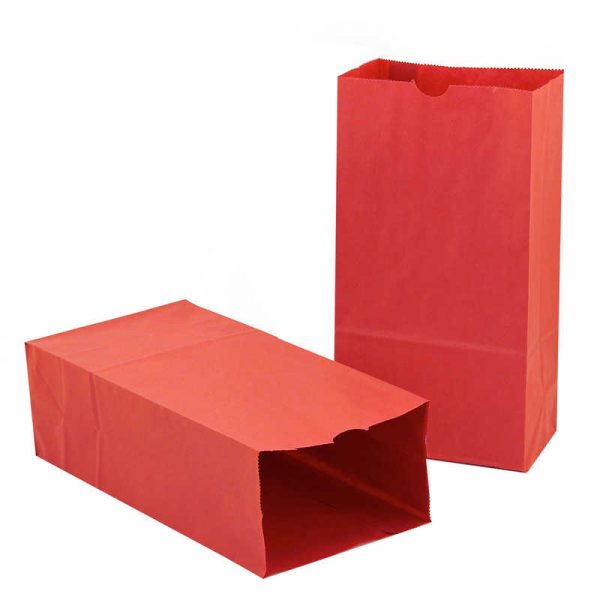 Hygloss® Gusseted Paper Bags, #6 (6" x 3.5" x 11"), Red, Pack of 50