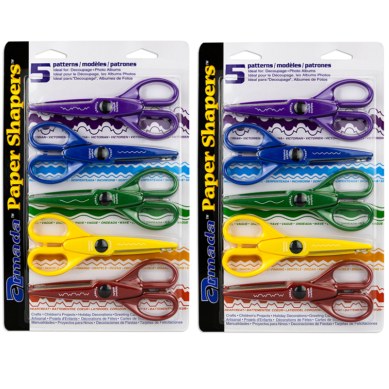 Hygloss Paper Shapers® Decorative Scissors Set 1, 5 Per Set, 2 Sets