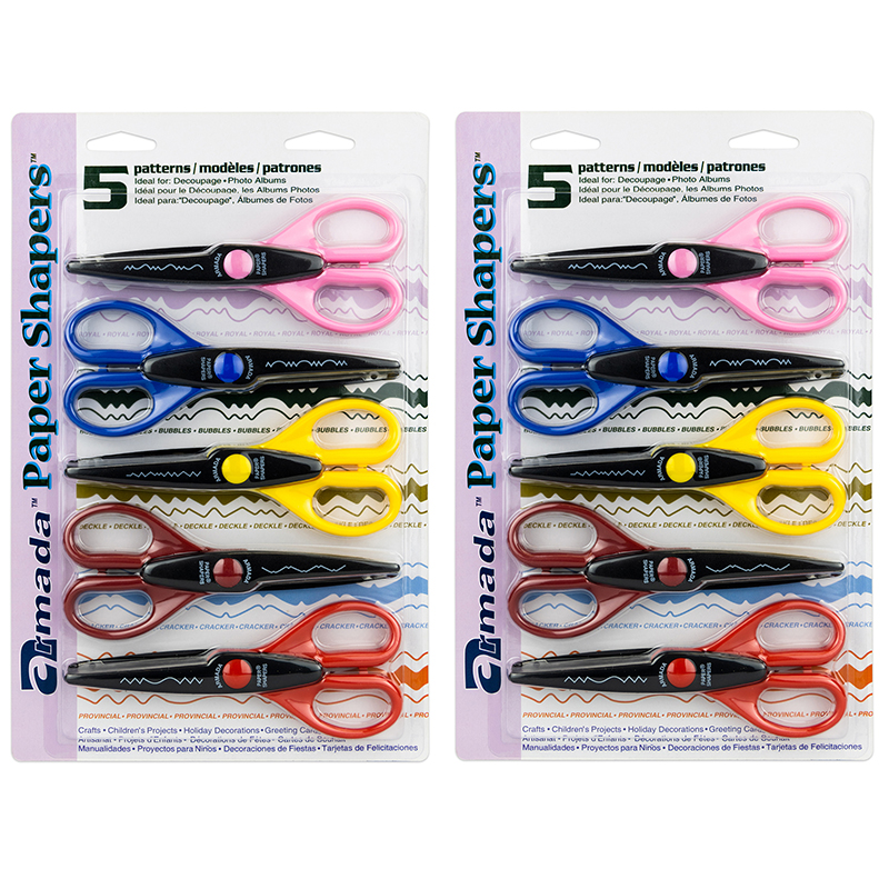 Hygloss Paper Shapers® Decorative Scissors Set 2, 5 Per Set, 2 Sets