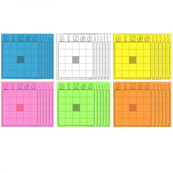 Hygloss® Blank Bingo Cards, Assorted Colors
