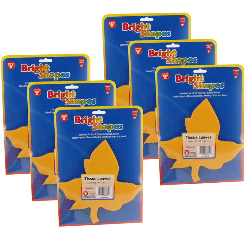 Hygloss® Tissue Paper Maple Leaves, 6", 180 Per Pack, 6 Packs
