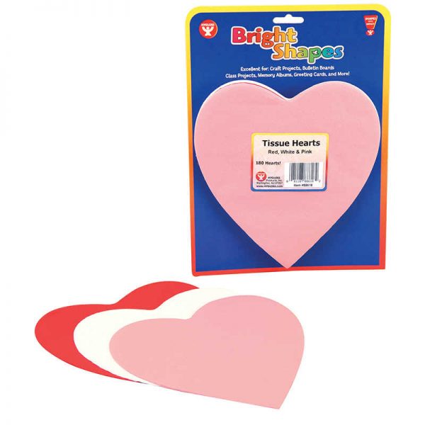 Hygloss® Tissue Paper Hearts, 6", Pack of 180