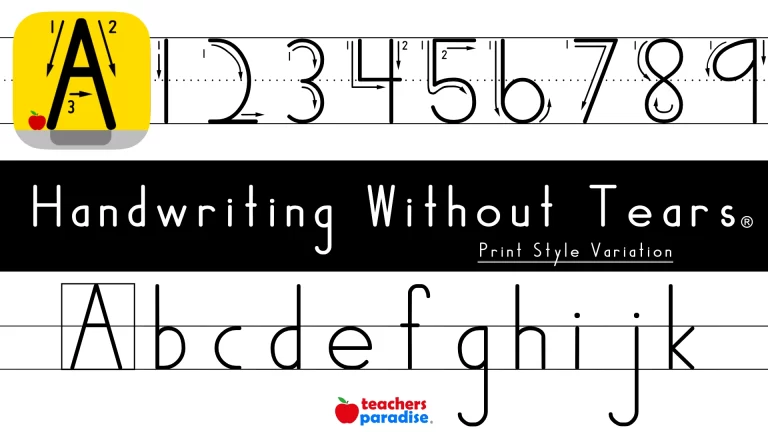 Numbers Handwriting Without Tears HWT Style Pre-K to 1st