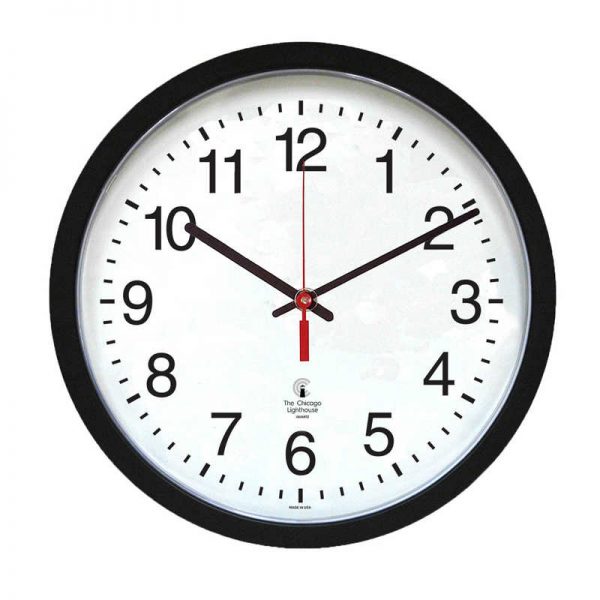 Chicago Lighthouse 16.5" Black Contemporary, Commercial/Residential Quartz Movement Wall Clock