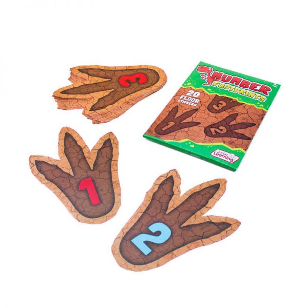 Junior Learning® Number Footprints, Dinosaur, Floor Stickers