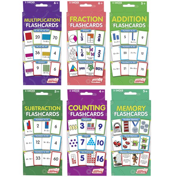 TeachersParadise Junior Learning® Math Flash Card Set, Grade K4, Pack of 6 JRLFBMGRK4