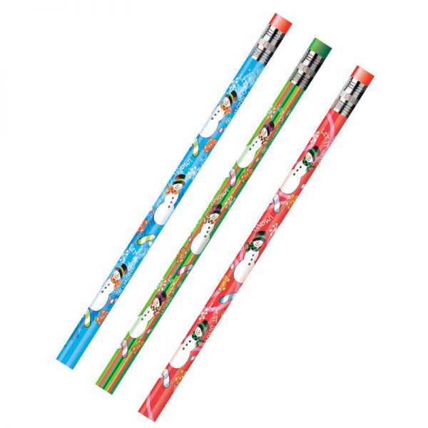 Moon Products Decorated Pencils, Holiday Snowmen Asst., 12/pkg