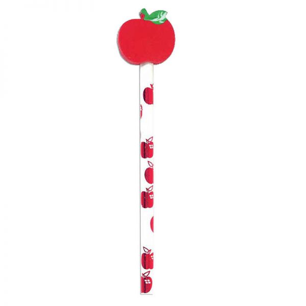 Moon Products Pencil & Eraser Topper Write-Ons, Apple, Pack of 36
