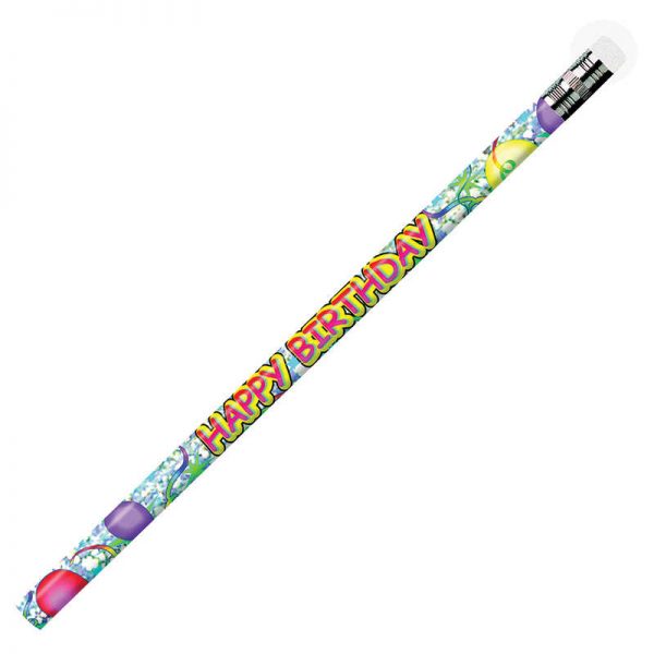 Moon Products Happy Birthday Glitz Pencils, Pack of 12