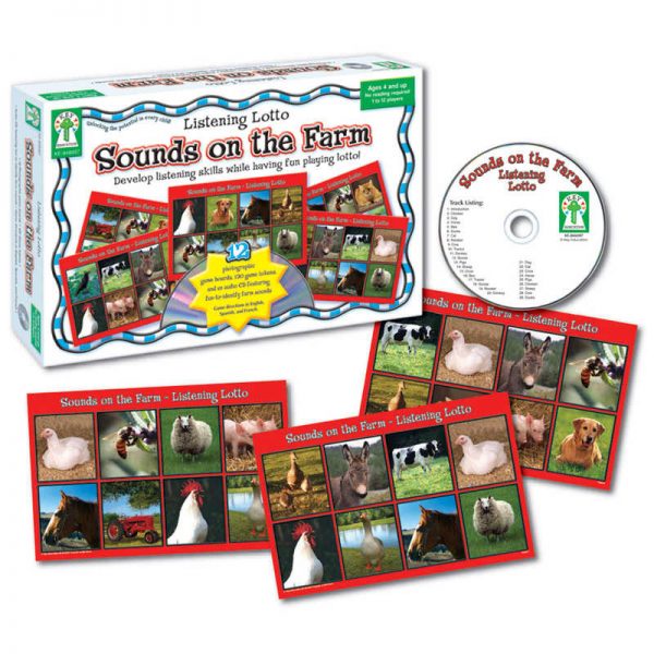Carson Dellosa Education Listening Lotto: Sounds on the Farm Board Game, Grade PK-3