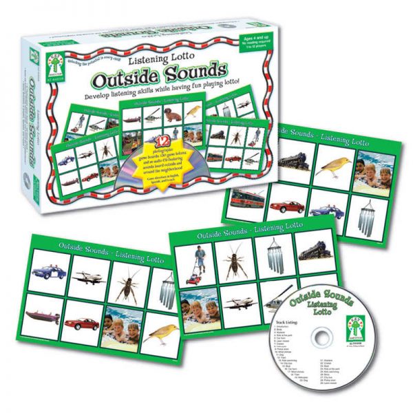 Key Education Publishing Listening Lotto: Outside Sounds Board Game, Grade PK-1