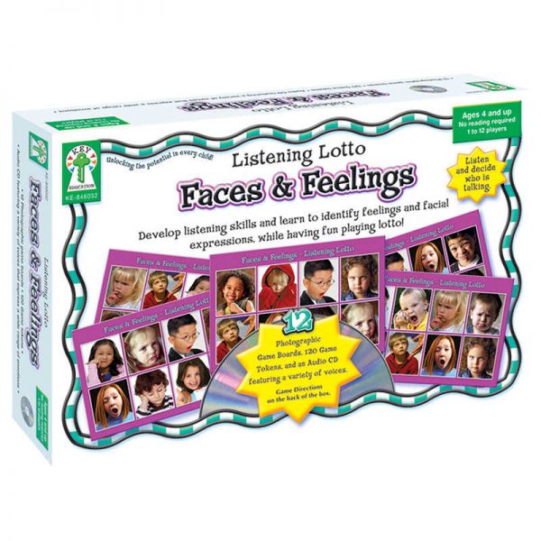 Key Education Publishing Listening Lotto: Faces and Feelings Board Game, Grade PK-1