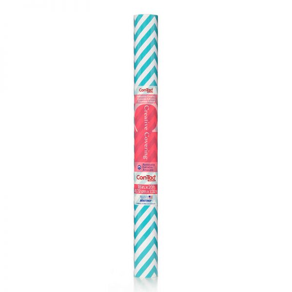 Con-Tact® Adhesive Roll, Aqua Chevron, 18" x 20'