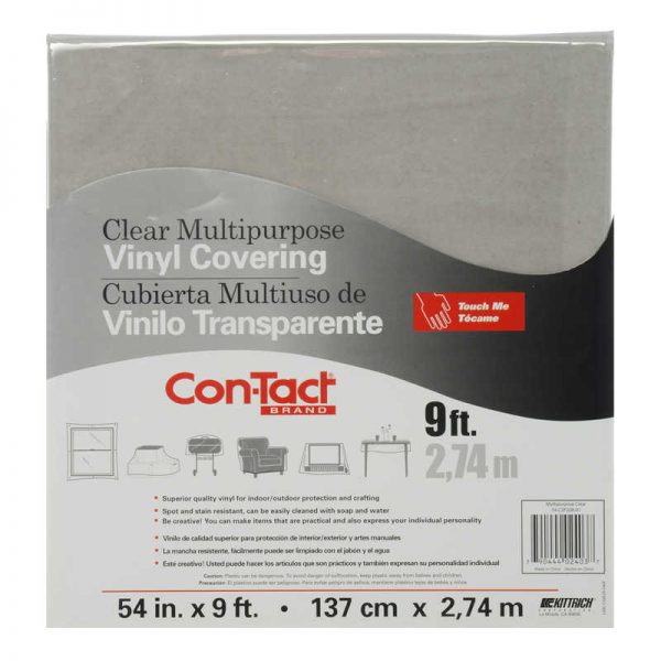 Con-Tact® Clear Vinyl Covering, Multipurpose, 54" x 9'