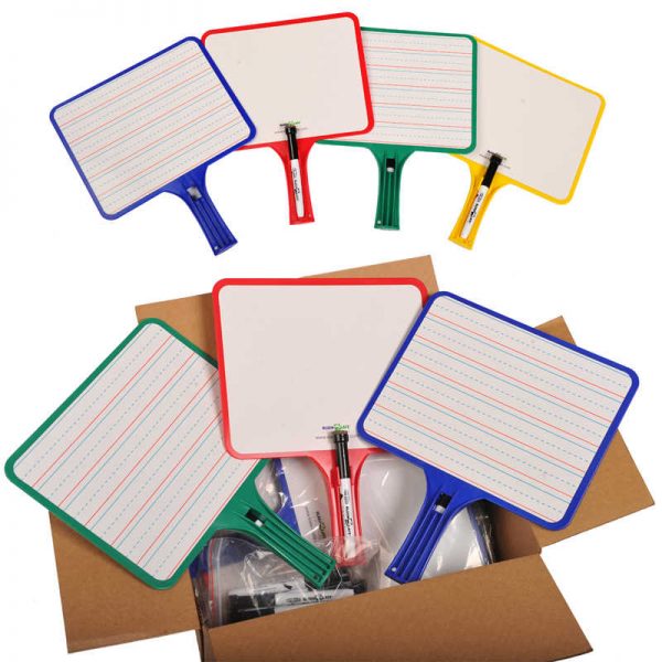 KleenSlate® Rectangular Dry Erase Whiteboards with Markers, Blank/Handwriting Double-Sided, Assorted, 12 Per Pack