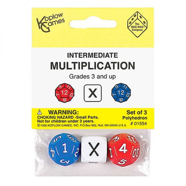Koplow Games Intermediate Multiplication Dice, Pack of 3