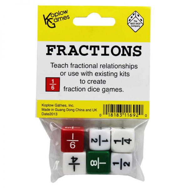 Koplow Games Fraction Dice Set, 6/pkg