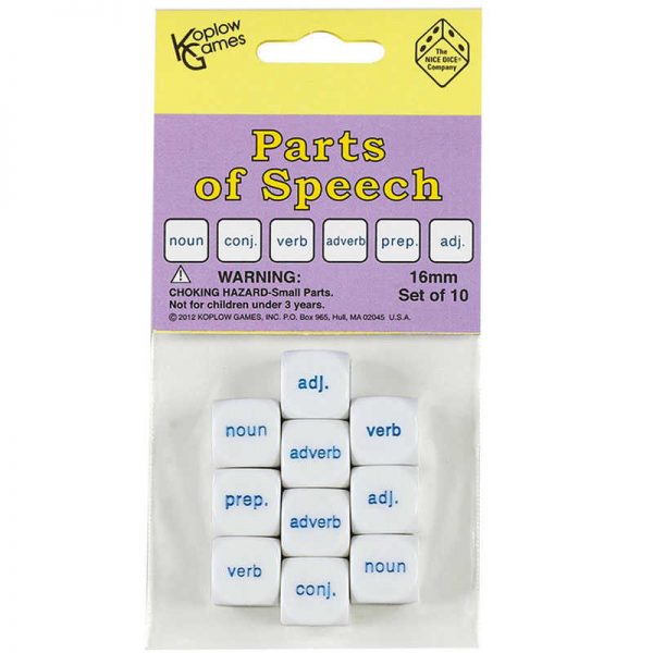 Koplow Games Parts of Speech Dice, Set of 10