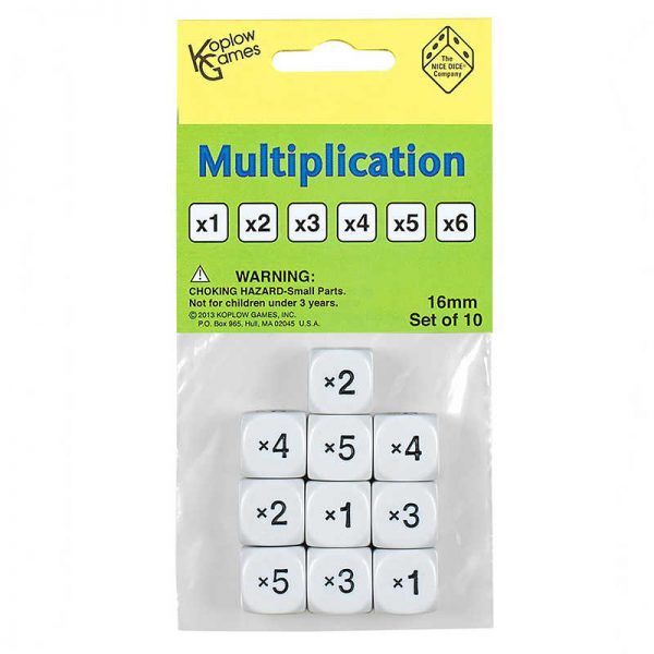 Koplow Games Multiplication Dice, Set of 10