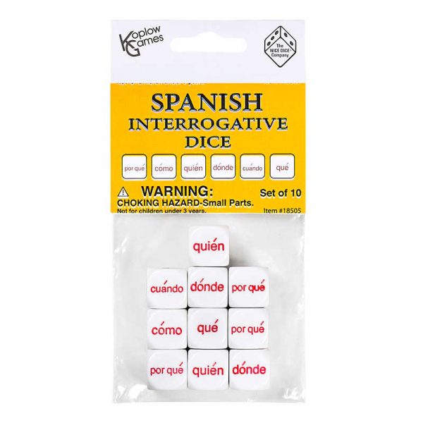 Koplow Games Spanish Interrogative Dice Set, 10 Pieces