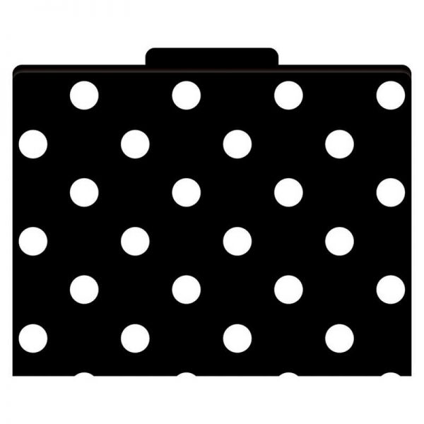 Barker Creek File Folders, Letter-Size, Black & White Dots, Pack of 12