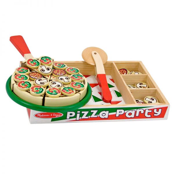 Teachersparadise Melissa And Doug Pizza Party Wooden Play Food Set