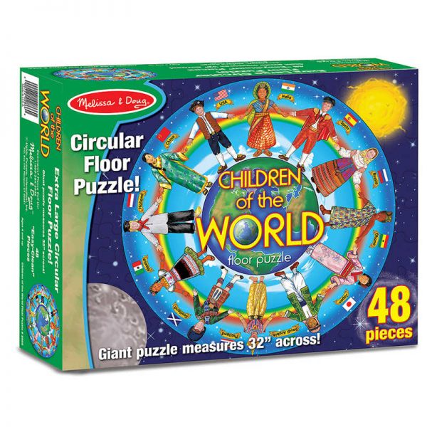 Melissa & Doug Children Around the World Floor Puzzle, 32" dia, 48 pcs