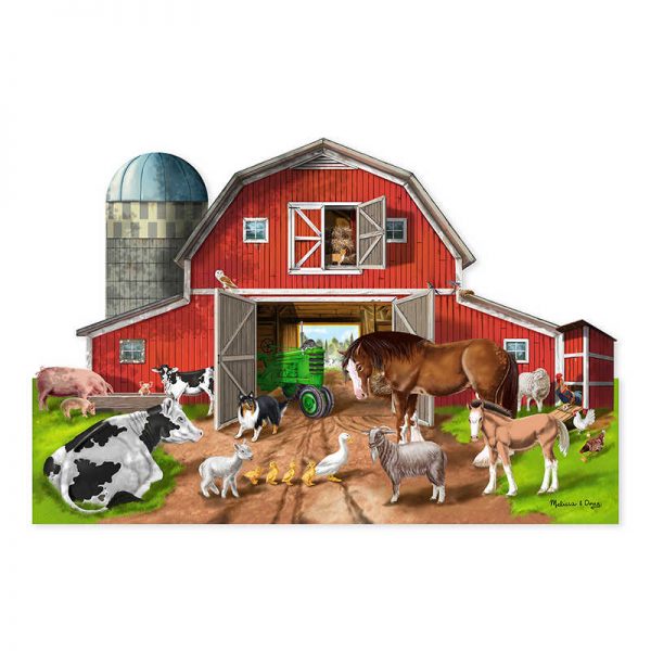 Melissa & Doug Busy Barn Yard Shaped Floor Puzzle - 32 Pieces