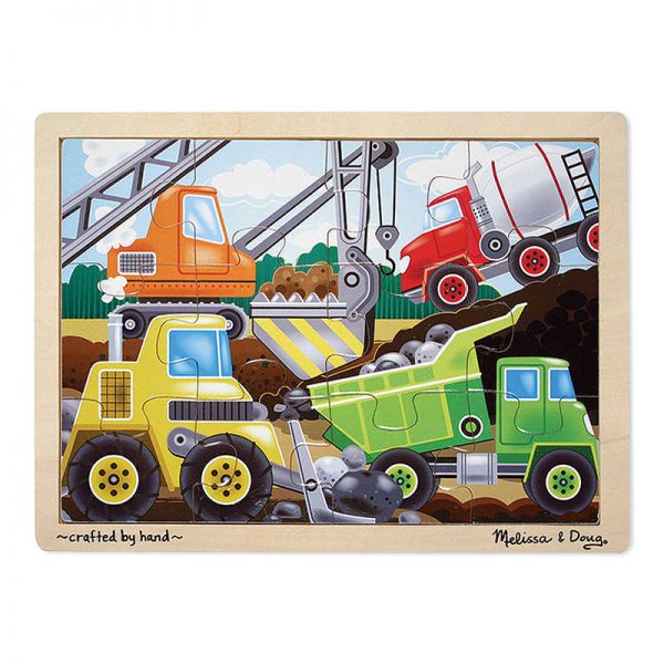 Melissa & Doug Construction Site Wooden Jigsaw Puzzle, 12" x 9", 12 Pieces
