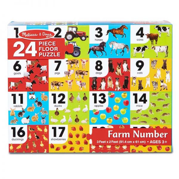Melissa & Doug Farm Number Floor Puzzle, 24 Pieces