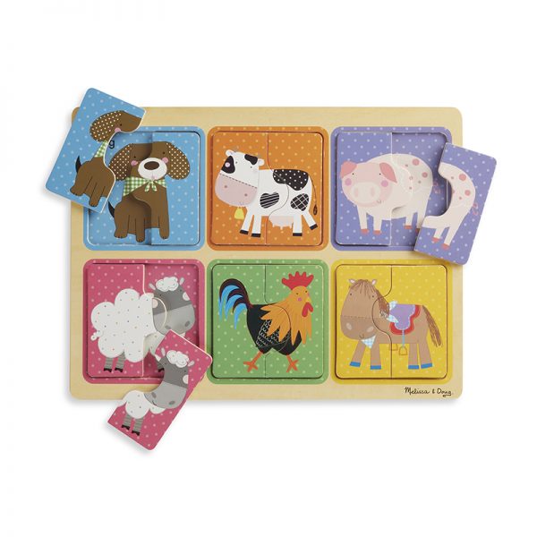 Melissa & Doug Natural Play Wooden Puzzle: Farm Friends