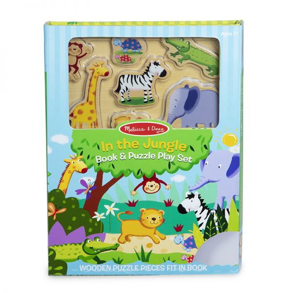 Melissa & Doug Book & Puzzle Play Set: In the Jungle