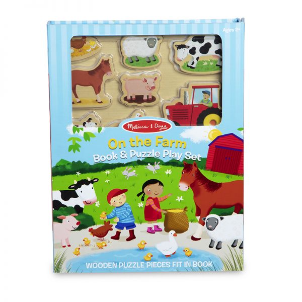 Melissa & Doug Book & Puzzle Play Set: On the Farm
