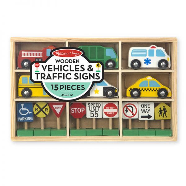 Melissa & Doug Wooden Vehicles & Traffic Signs