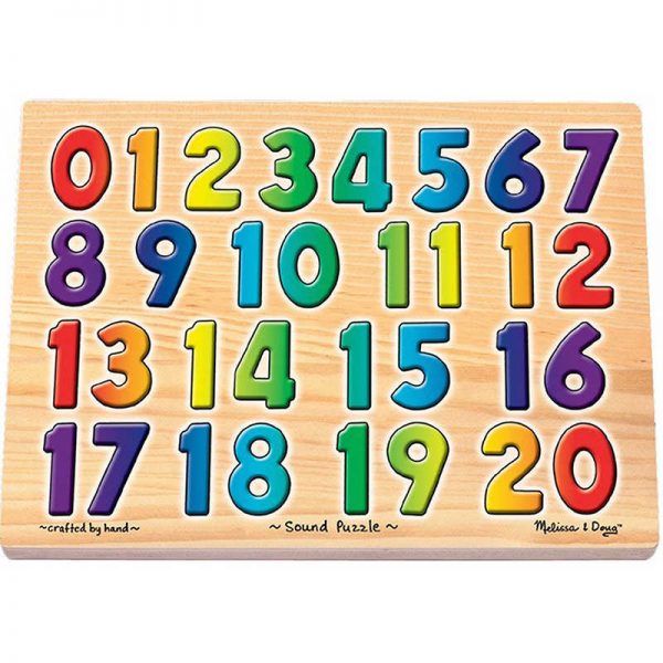 Melissa & Doug Numbers Sound Puzzle, 13.25" x 10", 21 Pieces