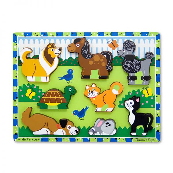 Melissa & Doug Pets Chunky Puzzle, 9" x 12", 8 Pieces