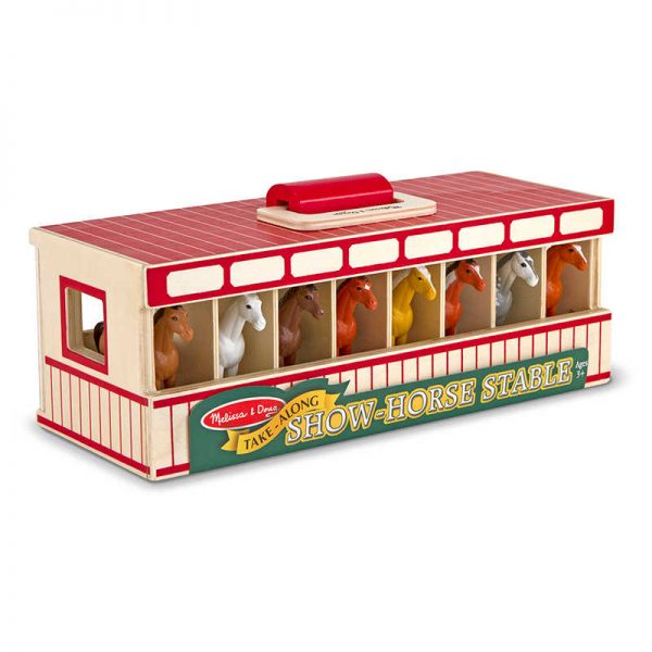 Melissa & Doug Take-Along Show-Horse Stable Play Set