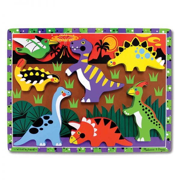 Melissa & Doug Dinosaurs Chunky Puzzle, 9" x 12", 7 Pieces
