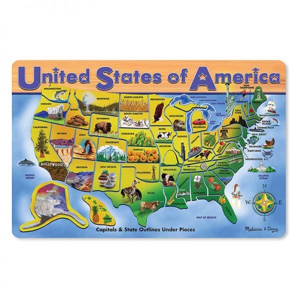 Melissa & Doug U.S.A. Map Puzzle, 12" x 16", 45 Pieces
