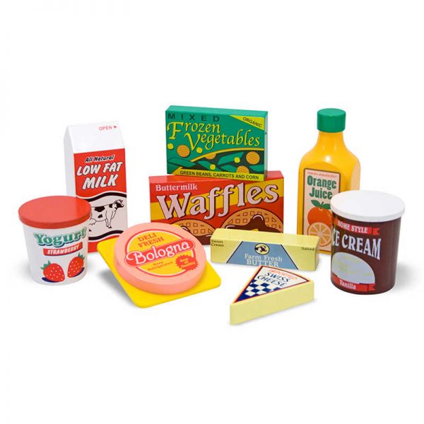 Melissa & Doug Fridge Food Wooden Play Set, 9 Pieces