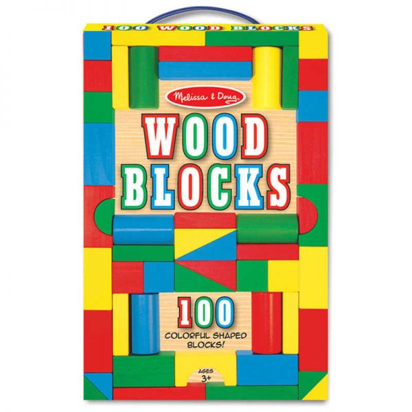 Melissa & Doug Painted Wood Blocks Set, 100 Pieces