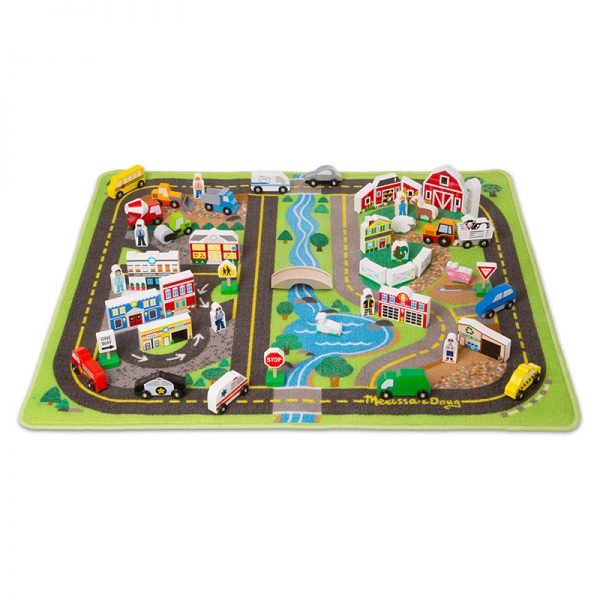 TeachersParadise - Melissa & Doug Deluxe Road Rug Play Set - LCI5195