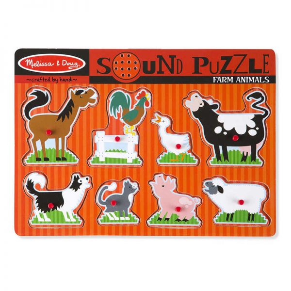 Melissa & Doug Farm Animals Sound Puzzle, 8 Pieces
