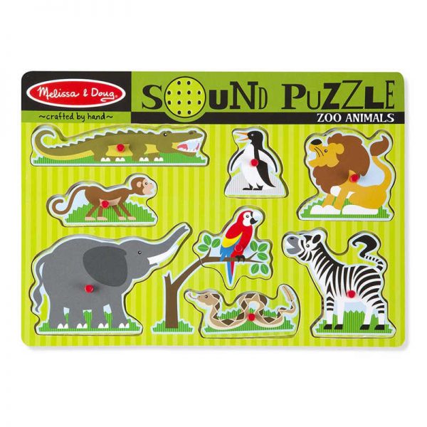 Melissa & Doug Zoo Animals Sound Puzzle, 8 Pieces
