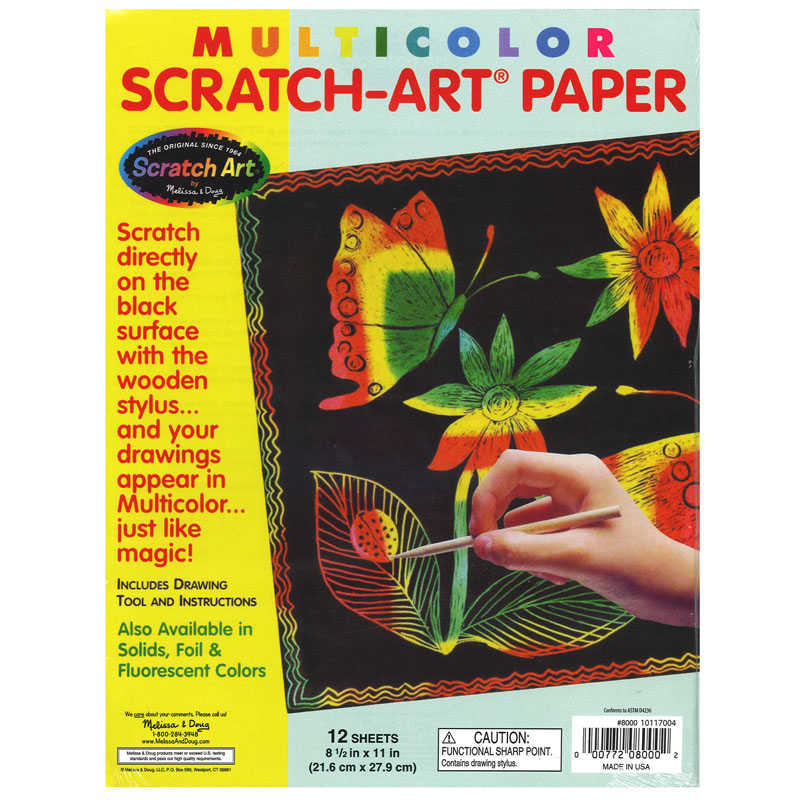 Melissa & Doug Scratch Art Paper Multicolor, 12 Sheets
